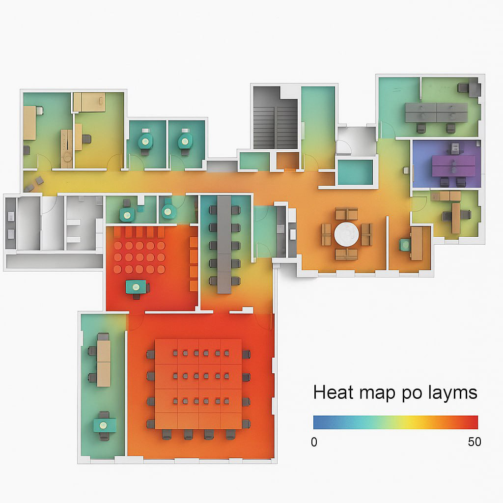 Офис, который работает на вас:  как данные повышают эффективность пространства и команды heat map
